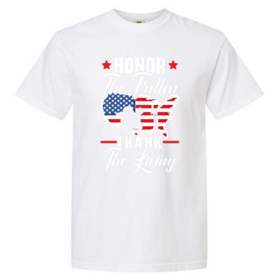 Honor The Fallen Thank The Living Usa American Memorial Day Great Gift Garment-Dyed Heavyweight T-Shirt