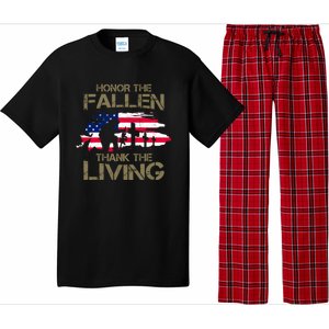 Honor The Fallen Thank The Living Memorial Day Veteran Funny Gift Pajama Set