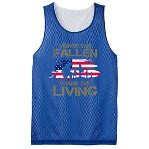 Honor The Fallen Thank The Living Memorial Day Veteran Funny Gift Mesh Reversible Basketball Jersey Tank