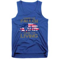 Honor The Fallen Thank The Living Memorial Day Veteran Funny Gift Tank Top