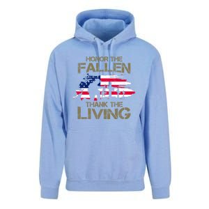 Honor The Fallen Thank The Living Memorial Day Veteran Funny Gift Unisex Surf Hoodie