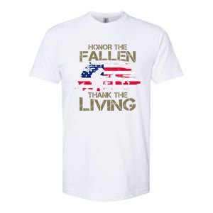 Honor The Fallen Thank The Living Memorial Day Veteran Funny Gift Softstyle CVC T-Shirt