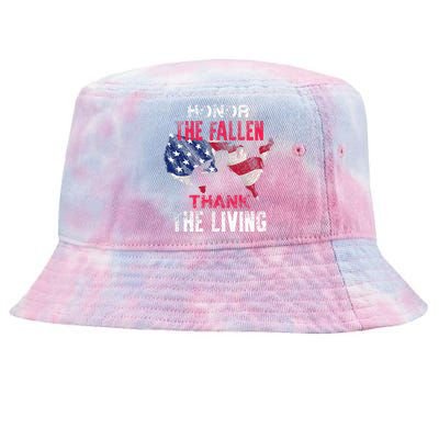 Honor The Fallen Veteran Themed Military Support Tie-Dyed Bucket Hat