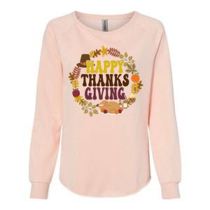 Happy Thanksgiving Fall Holiday Womens California Wash Sweatshirt