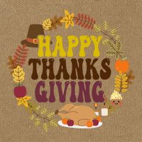 Happy Thanksgiving Fall Holiday Cotton Canvas Backpack