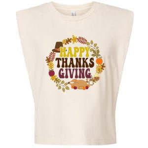 Happy Thanksgiving Fall Holiday Garment-Dyed Women's Muscle Tee