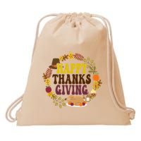 Happy Thanksgiving Fall Holiday Drawstring Bag
