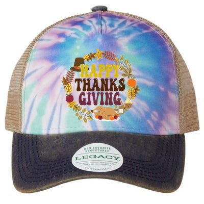 Happy Thanksgiving Fall Holiday Legacy Tie Dye Trucker Hat