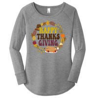 Happy Thanksgiving Fall Holiday Women's Perfect Tri Tunic Long Sleeve Shirt