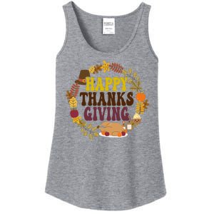 Happy Thanksgiving Fall Holiday Ladies Essential Tank