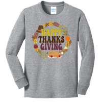 Happy Thanksgiving Fall Holiday Kids Long Sleeve Shirt