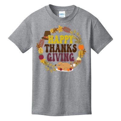 Happy Thanksgiving Fall Holiday Kids T-Shirt