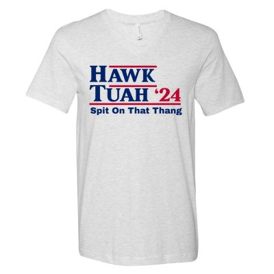 Hawk Tuah Funny Saying V-Neck T-Shirt