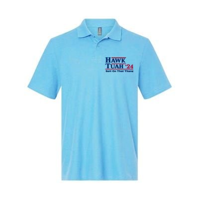 Hawk Tuah Funny Saying Softstyle Adult Sport Polo