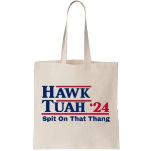 Hawk Tuah Funny Saying Tote Bag