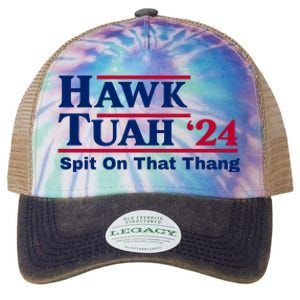 Hawk Tuah Funny Saying Legacy Tie Dye Trucker Hat