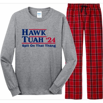 Hawk Tuah Funny Saying Long Sleeve Pajama Set