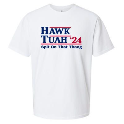 Hawk Tuah Funny Saying Sueded Cloud Jersey T-Shirt