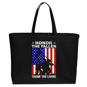 Honor The Fallen Thank The Living Memorial Day Veteran Gift Great Gift Cotton Canvas Jumbo Tote