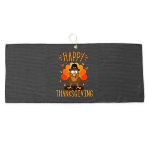 Happy Thanksgiving For Turkey Day Family Dinner Large Microfiber Waffle Golf Towel