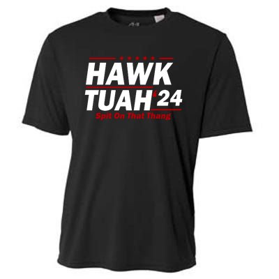 Hawk Tuah Funny Saying Cooling Performance Crew T-Shirt