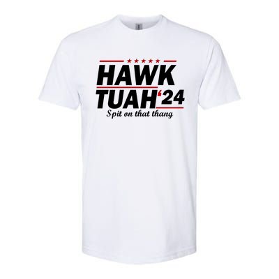 Hawk Tuah Funny Saying Softstyle® CVC T-Shirt