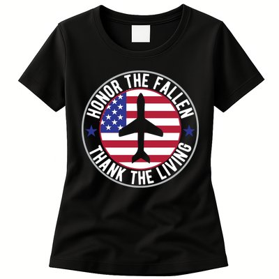 Honor The Fallen Thank The Living Memorial Day Gift Womens T-Shirt