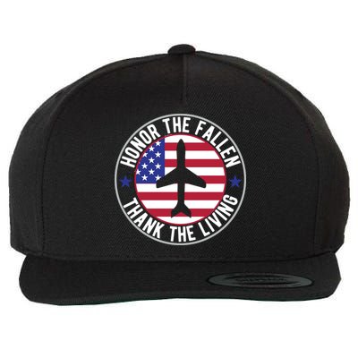 Honor The Fallen Thank The Living Memorial Day Gift Wool Snapback Cap