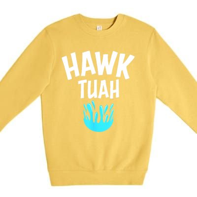 Hawk Tuah Funny Gift Premium Crewneck Sweatshirt