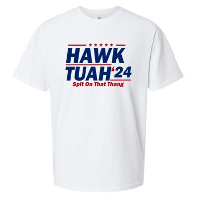 Hawk Tuah Funny Saying Sueded Cloud Jersey T-Shirt