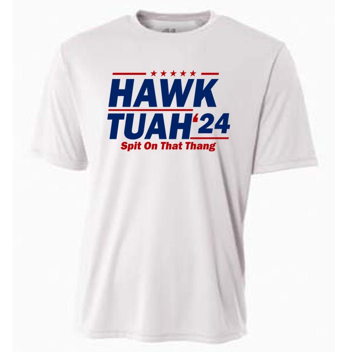 Hawk Tuah Funny Saying Cooling Performance Crew T-Shirt