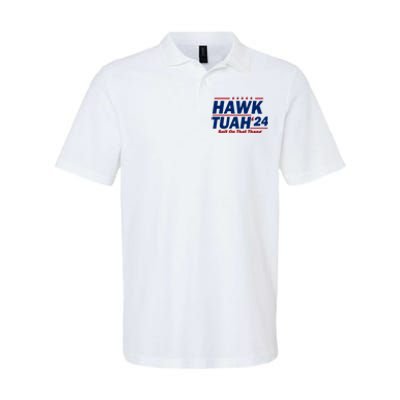 Hawk Tuah Funny Saying Softstyle Adult Sport Polo