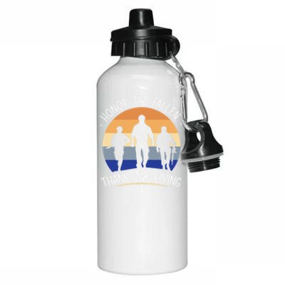 Honor The Fallen Thank The Living Usa Veteran Veterans Day Meaningful Gift Aluminum Water Bottle