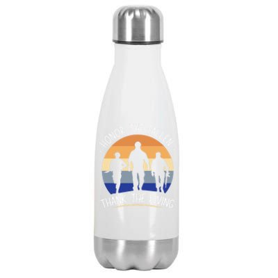 Honor The Fallen Thank The Living Usa Veteran Veterans Day Meaningful Gift Stainless Steel Insulated Water Bottle