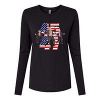 Humorous Trump Funny Victory Dance Trump Dancing America 47 Womens Cotton Relaxed Long Sleeve T-Shirt