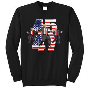 Humorous Trump Funny Victory Dance Trump Dancing America 47 Sweatshirt