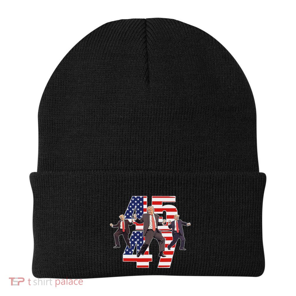 Humorous Trump Funny Victory Dance Trump Dancing America 47 Beanie