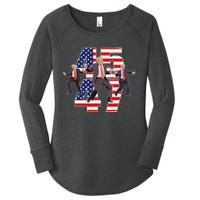 Humorous Trump Funny Victory Dance Trump Dancing America 47 Women's Perfect Tri Tunic Long Sleeve Shirt