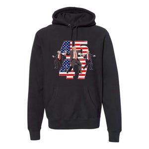 Humorous Trump Funny Victory Dance Trump Dancing America 47 Premium Hoodie