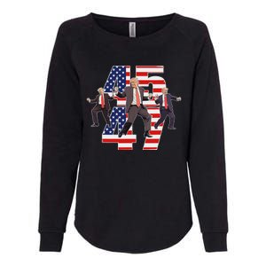 Humorous Trump Funny Victory Dance Trump Dancing America 47 Womens California Wash Sweatshirt