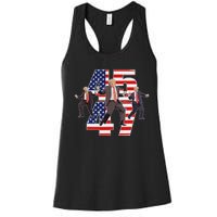 Humorous Trump Funny Victory Dance Trump Dancing America 47 Women's Racerback Tank