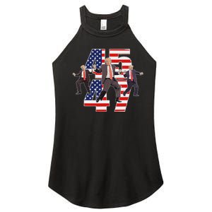 Humorous Trump Funny Victory Dance Trump Dancing America 47 Women's Perfect Tri Rocker Tank