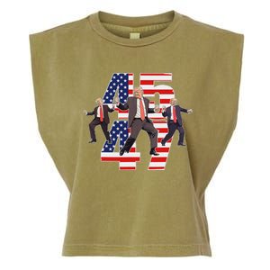 Humorous Trump Funny Victory Dance Trump Dancing America 47 Garment-Dyed Women's Muscle Tee