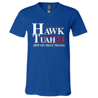 Hawk Tuah Funny Saying V-Neck T-Shirt