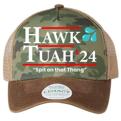 Hawk Tuah Funny Saying Legacy Tie Dye Trucker Hat