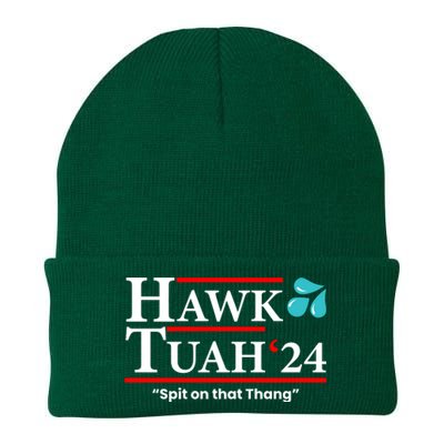 Hawk Tuah Funny Saying Knit Cap Winter Beanie