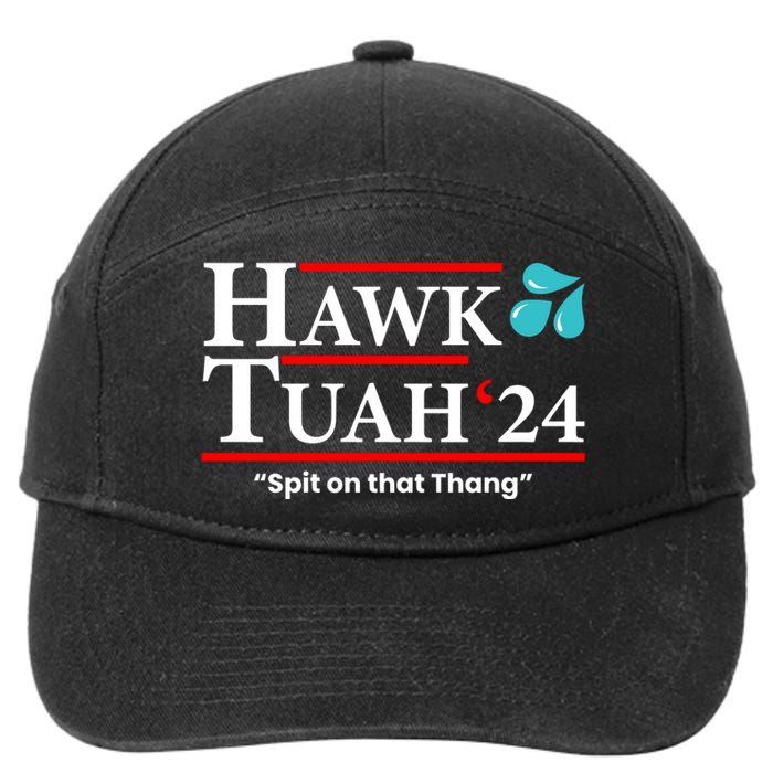 Hawk Tuah Funny Saying 7-Panel Snapback Hat