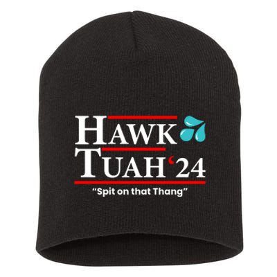 Hawk Tuah Funny Saying Short Acrylic Beanie