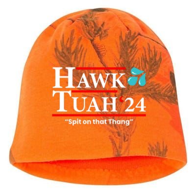 Hawk Tuah Funny Saying Kati - Camo Knit Beanie