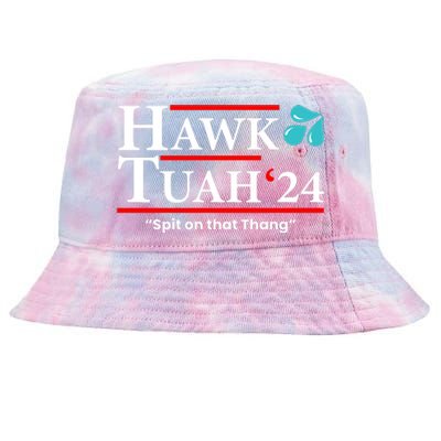 Hawk Tuah Funny Saying Tie-Dyed Bucket Hat